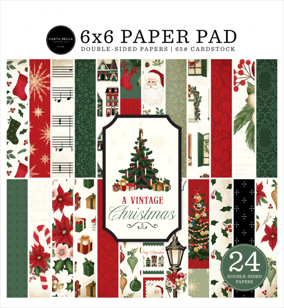 Carta Bella Paper Pack - A Vintage Christmas - 6" x 6"