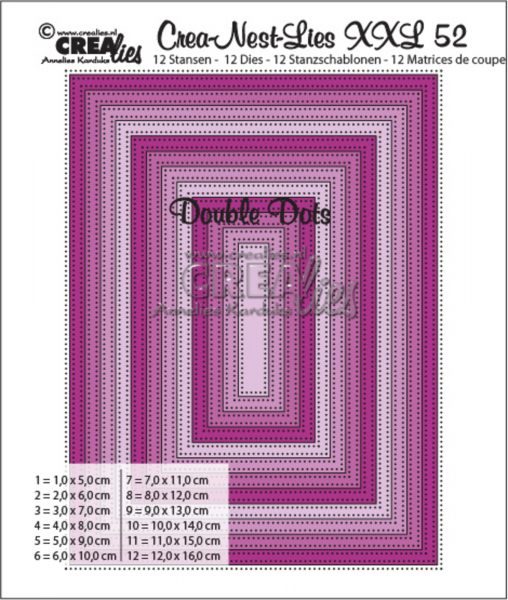 Crealies Stanze - Rectangles with Double Dots