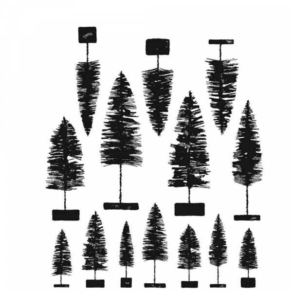 Tim Holtz Stempelset - Bottlebrush Trees