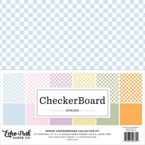 Echo Park - Collection Kit - 12" x 12" - Spring Checkerboard