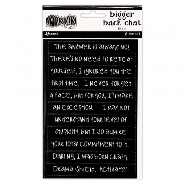 Dylusions - Bigger Back Chat Stickers - Black - Set 4