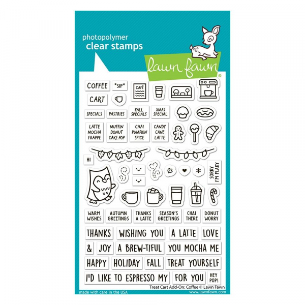 Lawn Fawn Clear Stamps - Treat Cart Add-On: Coffee