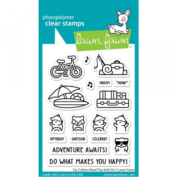 Lawn Fawn Clear Stamps - Car Critters Road Trip Add On