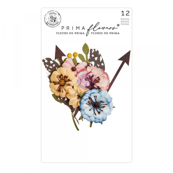 Prima Marketing Mulberry Paper Flowers - Floral Bliss/ Spring Abstract 12 Stk.