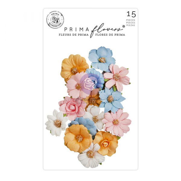 Prima Marketing Mulberry Paper Flowers - Spring Notes/ Spring Abstract 15 Stk.