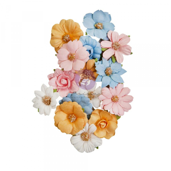 Prima Marketing Mulberry Paper Flowers - Spring Notes/ Spring Abstract 15 Stk.