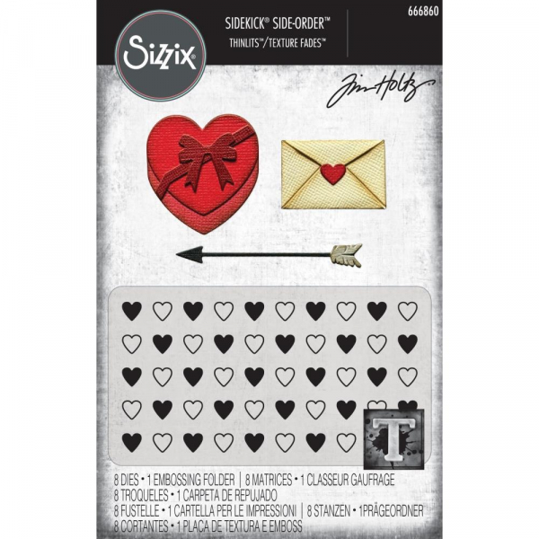 Sizzix Sidekick Side-Order Thinlits/ Texture Fades - Love Notes