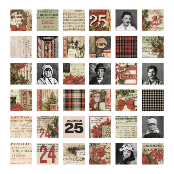 Tim Holtz Collage Tiles - Christmas