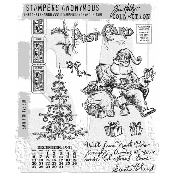 Tim Holtz Stempelset - Santa visit