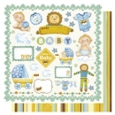 Doublesided Paper "Mix Baby Boy/Streifen