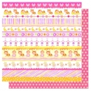 Doublesided Paper "Steifen Mix Baby Girl/Sterne"