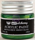 Prima Marketing Acrylic Paint - Metallique Green Olive