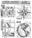 Tim Holtz Stempelset - Travel Blueprint