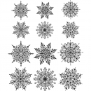 Tim Holtz Stempelset - Mini Swirly Snowflakes