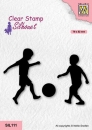 Nellie`s Choice Silhouette Clear Stamps - Boy`s playing Soccer