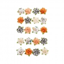 Prima Marketing Mulberry Paper Flowers - Cozy Evening/Pumpkin & Spice 20 Stk.