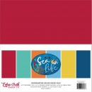 Echo Park - Coordinating Solid Paper Pack - 12" x 12" - Sea Life